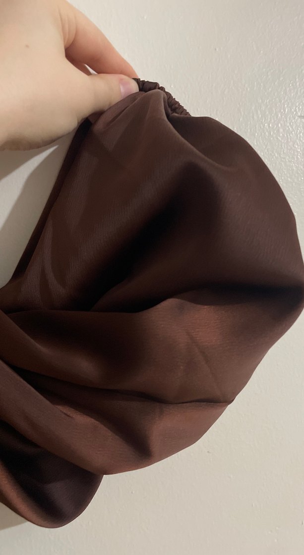 Parlak Kahverengi Uzun Kadın  abiye elbise - Görsel 2