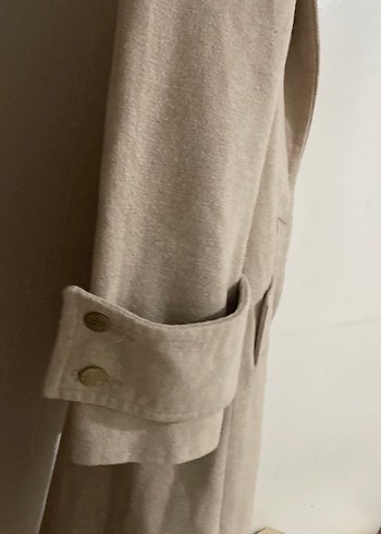 Taş rengi kruvaze kaban - Görsel 2