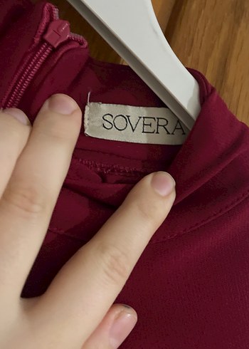 Bordo Drapeli Uzun Kadın Elbise - Görsel 3