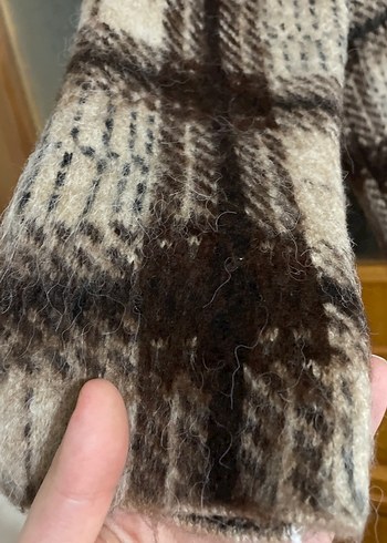 Bohem Tarz Kahverengi Ekoseli Yün Balıkçı Kazak - Görsel 3