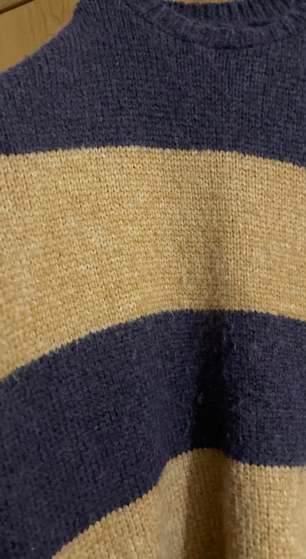 Kalın Çizgili Kadın Triko Kazak - Görsel 3