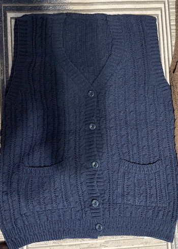 Kadın Triko Düğmeli Cepli Yelek - Görsel 2