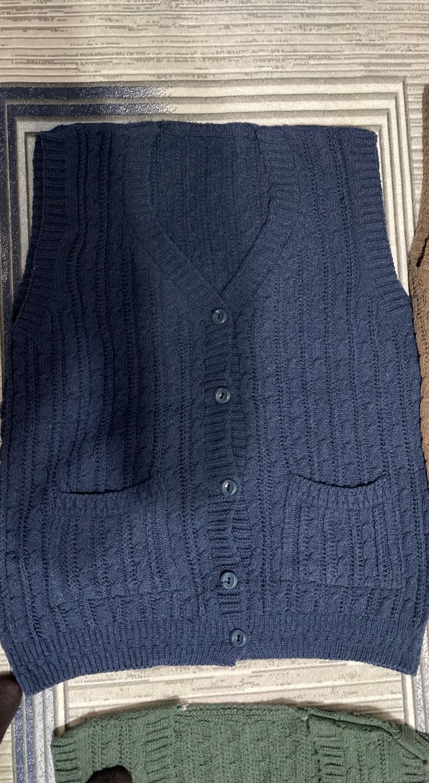 Kadın Triko Düğmeli Cepli Yelek - Görsel 2