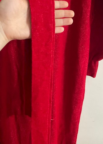 Kırmızı Uzun Kollu Triko Elbise - Görsel 5