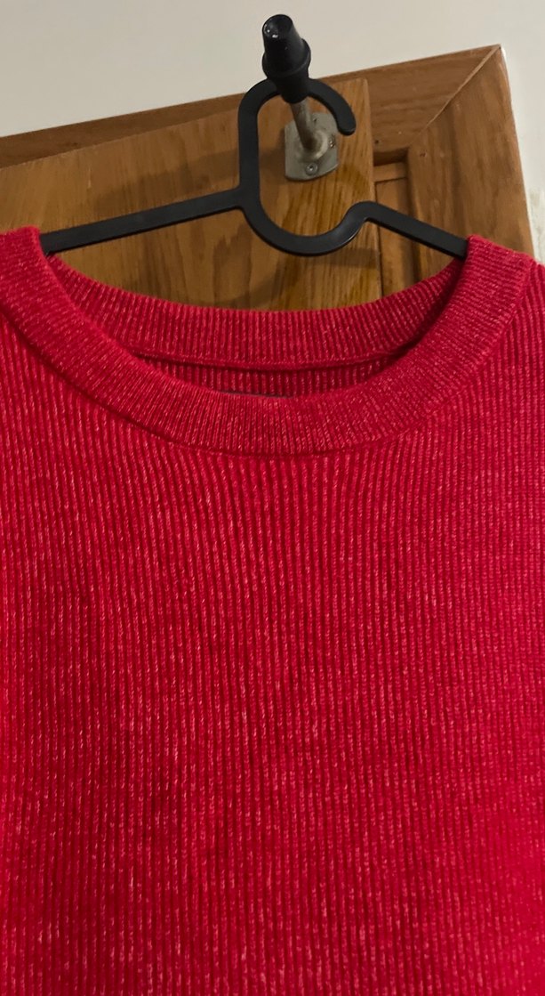 Kırmızı Uzun Kollu Triko Elbise - Görsel 4