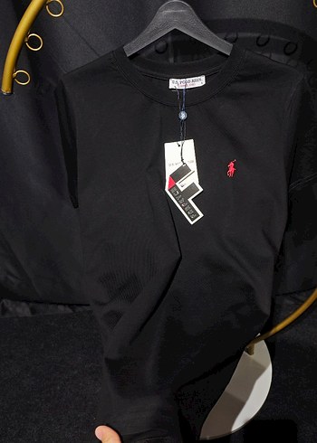Erkek Siyah Uzun Kollu Polo Tişört