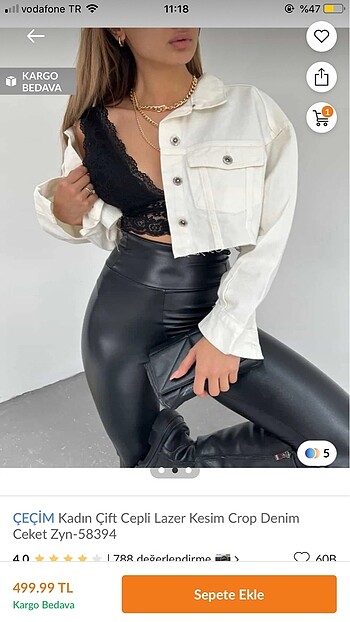 Trendyol & Milla Beyaz crop kot ceket