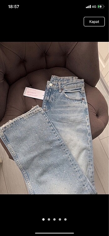 Zara taşlı jean