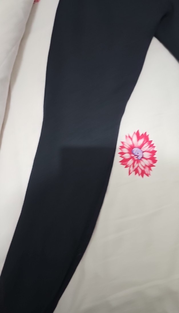 Siyah Baskılı Elastik kuz cocuk Tayt - Görsel 2