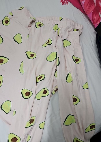 Pembe Avokado Desenli Kız cocuk Pijama Takımı - Görsel 2