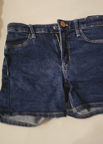 Koyu Mavi Kız Kot Şort - Görsel 2