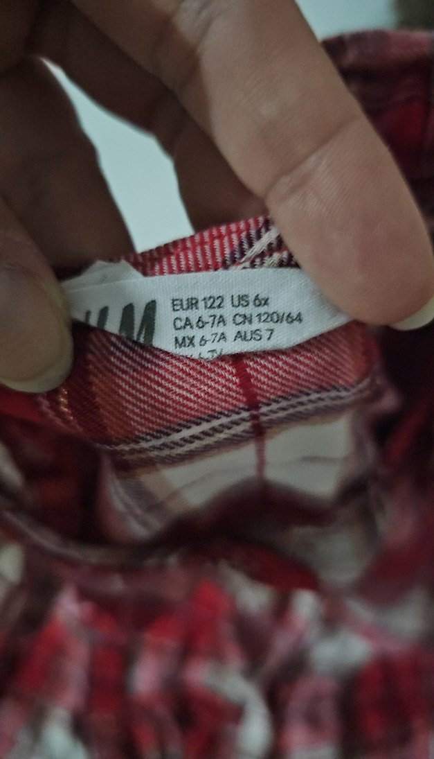 kız cocuk Kırmızı Bohem Uzun Kollu Gecelik - Görsel 5