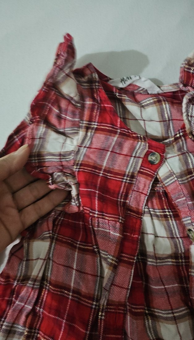 kız cocuk Kırmızı Bohem Uzun Kollu Gecelik - Görsel 4