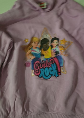 Kız Çocuk Mor Kapüşonlu Sweatshirt - Görsel 6