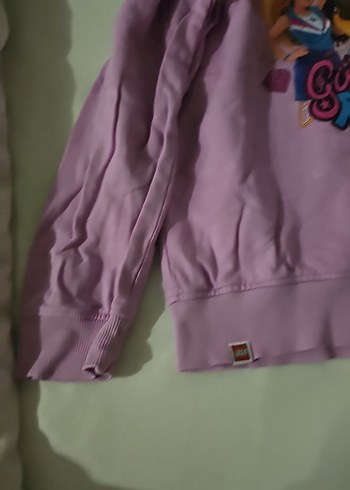 Kız Çocuk Mor Kapüşonlu Sweatshirt - Görsel 3