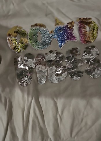 Kız Çocuk Gri Uzun Kollu Payetli Tişört - Görsel 3