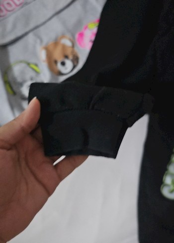 Kız Çocuk Kapüşonlu Sweatshirt ve Eşofman Takımı - Görsel 3