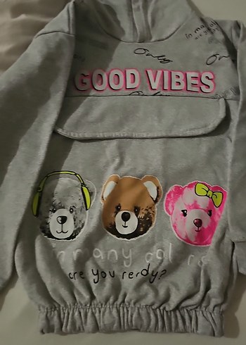 Kız Çocuk Kapüşonlu Sweatshirt ve Eşofman Takımı - Görsel 5