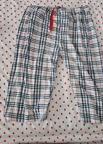 l Beden beyaz Renk Renkli Ekose Desenli Rahat Kadın Pijama Takımı