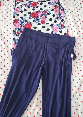 Mavi Kadın Rahat Kesim Pamuk pijama takımı