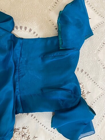 Mavi parlak abiye - Görsel 5