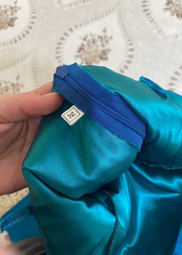 Mavi parlak abiye - Görsel 2