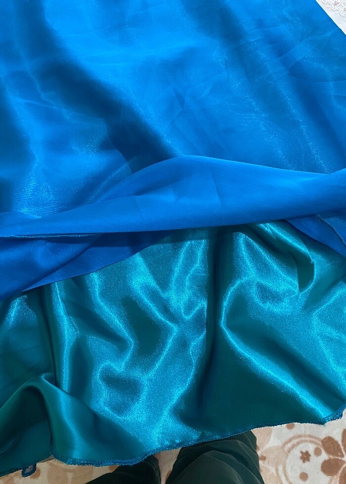 Mavi parlak abiye - Görsel 3