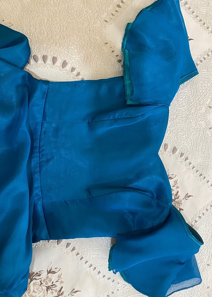 Mavi parlak abiye - Görsel 5