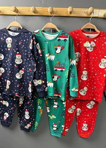 Renkli Baskılı Çocuk Pijama Takımı - Görsel 2