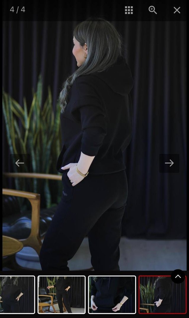 Siyah Kadın Oversize Eşofman Takımı - Görsel 4