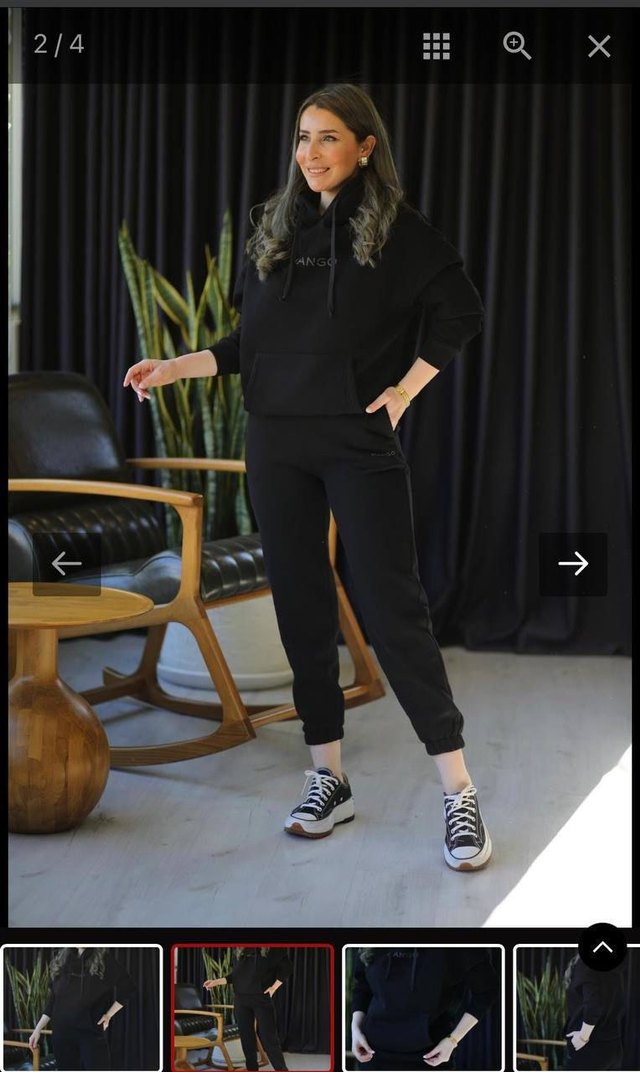 Siyah Kadın Oversize Eşofman Takımı - Görsel 2