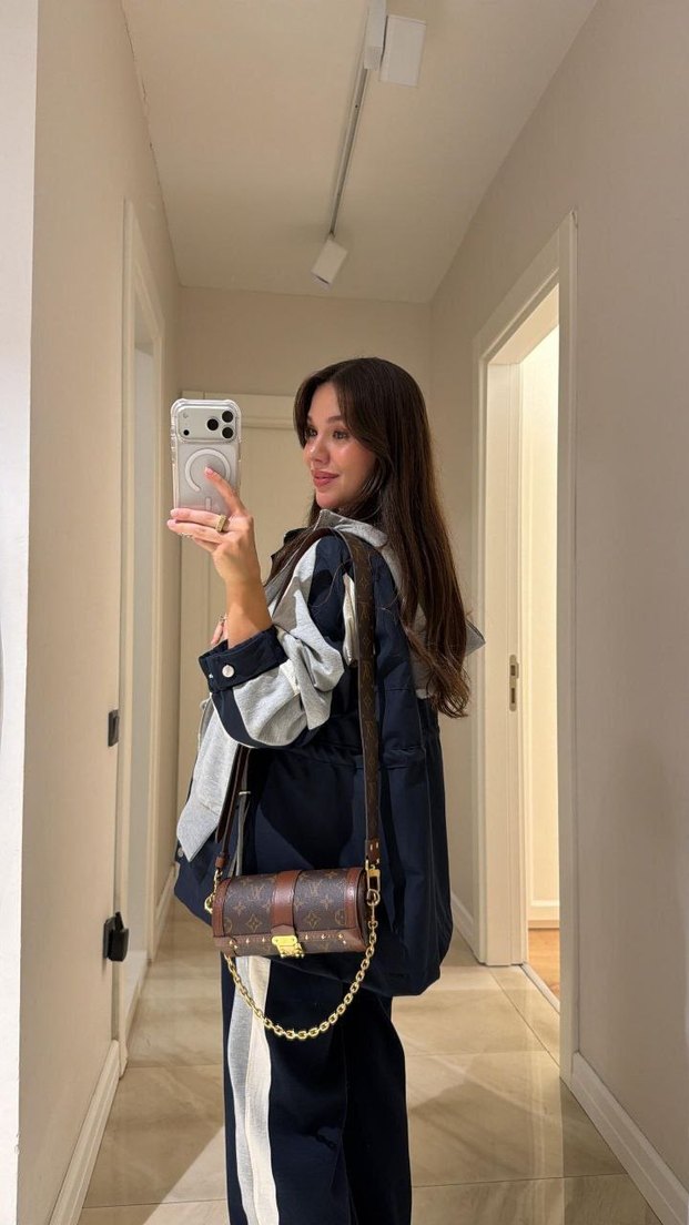 Gri Denim Kapüşonlu Kadın Eşofman Takımı - Görsel 2