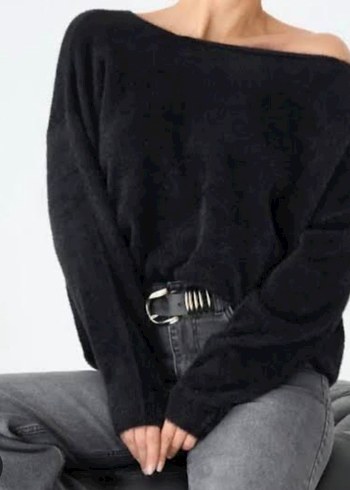 Dantel Detaylı V Yaka Triko Kadın Kazak - Görsel 2