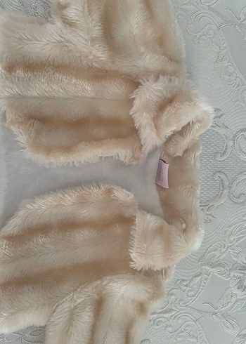 Kız Çocuk Bej Peluş Bolero - Görsel 2