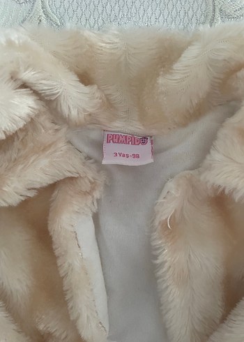 Kız Çocuk Bej Peluş Bolero - Görsel 4