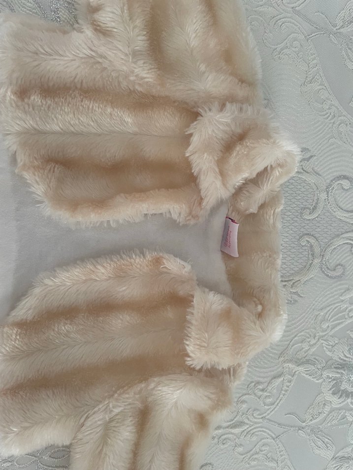 Kız Çocuk Bej Peluş Bolero - Görsel 2