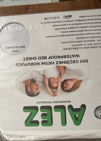 Beyaz Baskılı Su Geçirmez Yatak Koruyucu Alez - Görsel 2