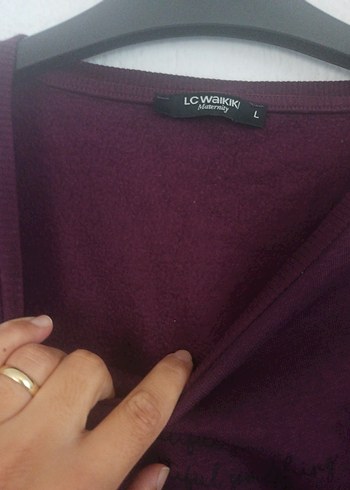 xl Beden bordo Renk Bordo Uzun Kollu Salaş Sweatshirt