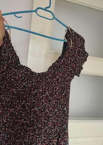 Bordo Uzun Bohem Desenli Kadın Elbise - Görsel 5