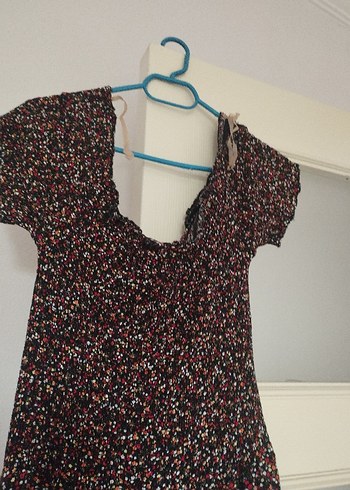 Bordo Uzun Bohem Desenli Kadın Elbise - Görsel 3