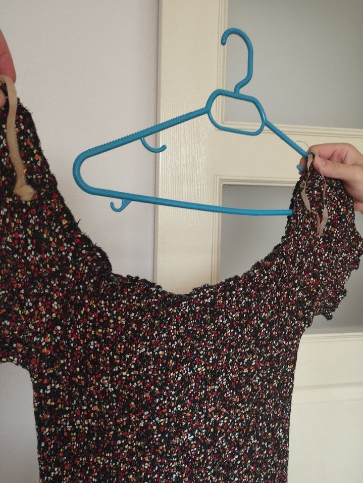 Bordo Uzun Bohem Desenli Kadın Elbise - Görsel 4