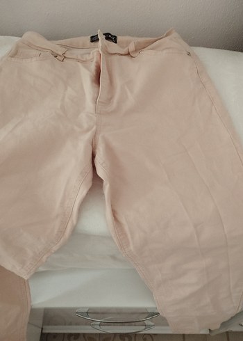 Düğmeli Bej Kadın Kumaş Pantolon - Görsel 2