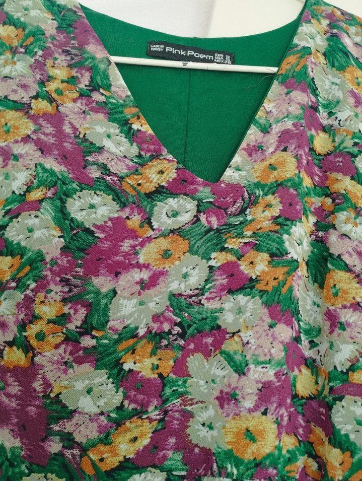 Çiçek Desenli Midi Bohem Elbise - Görsel 3