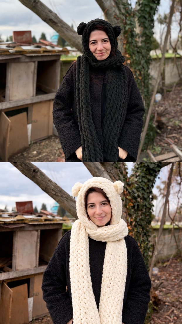 Şapkalı atkı - Görsel 2