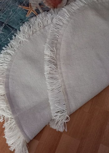  Beden Deniz Temalı Baskılı Mavi Gri Banyo Paspası