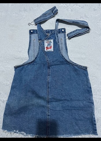 Kadın Mavi Kot mini elbise - Görsel 2