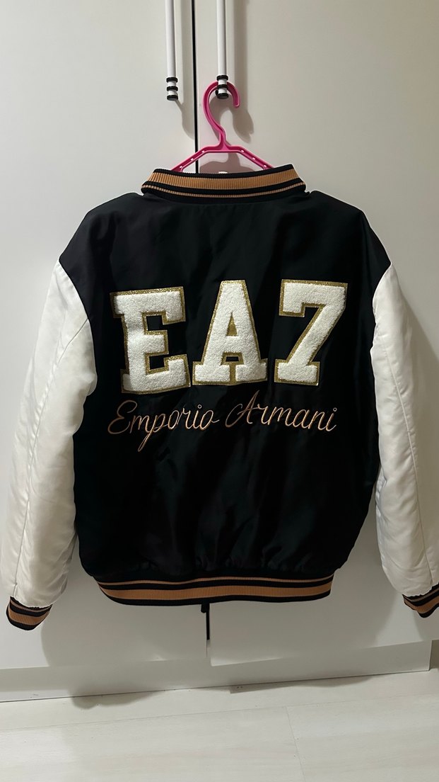 EA7 Siyah Fermuarlı Bomber Ceket - Görsel 2