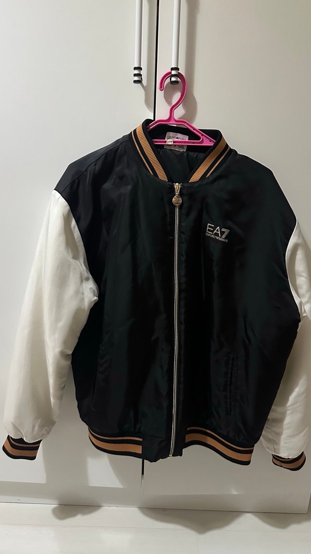 EA7 Siyah Fermuarlı Bomber Ceket - Görsel 3