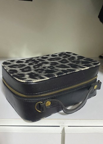 Diğer Gri Leopar Desenli Deri Kadın Çanta