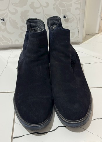 Lacivert. Süet Erkek Sokak Stili Bot - Görsel 2